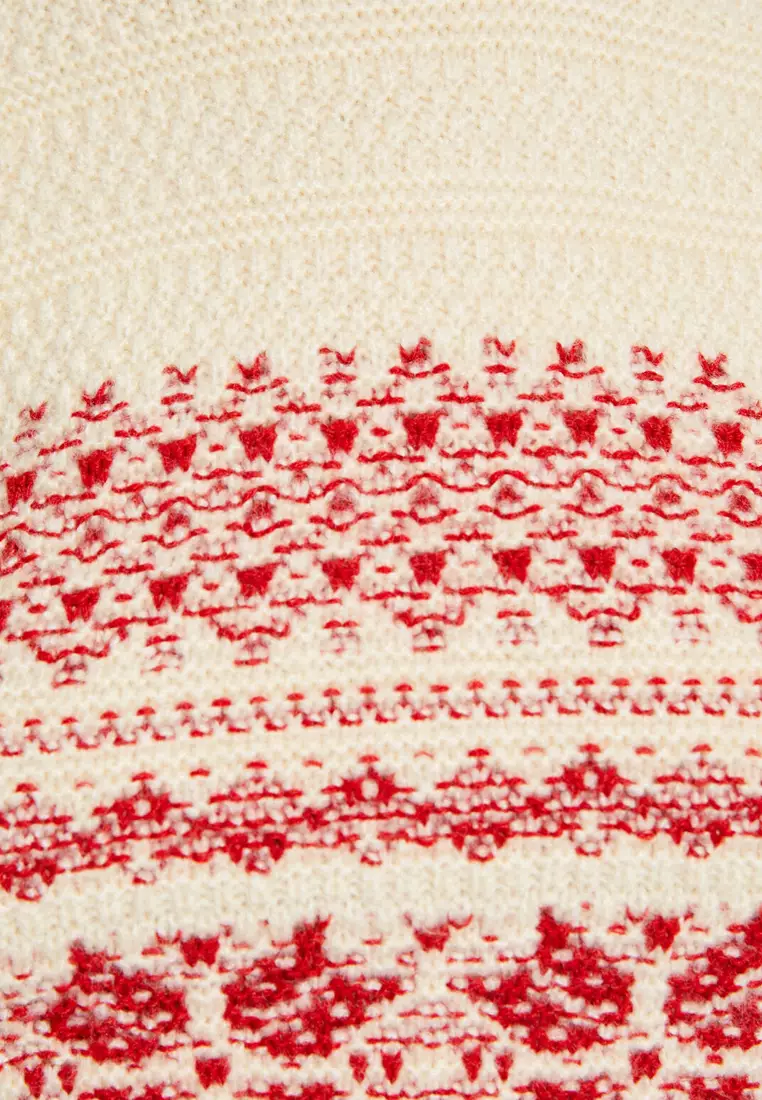 Turtleneck Sweater Knit Textured Pattern