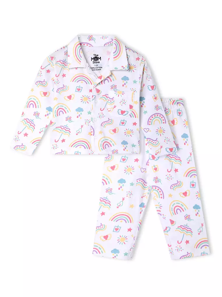 Baby and Kids Pajama Nightsuit Set- Sunshine and Rainbows