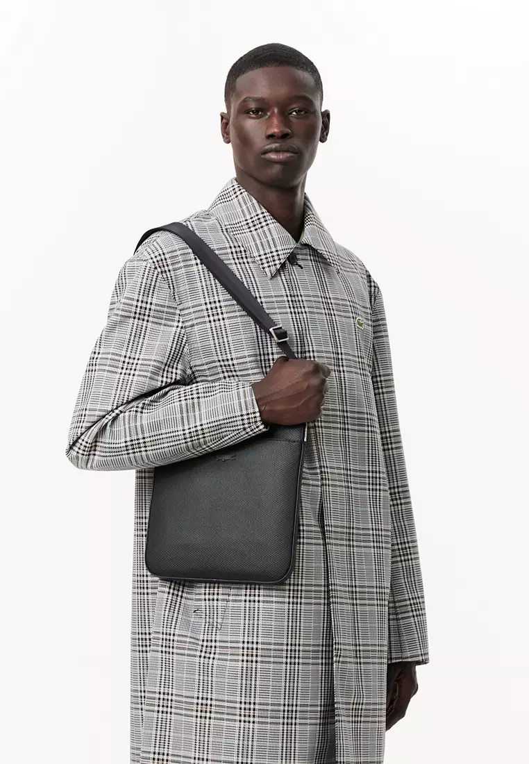 Men's Chantaco Matte Piqué Leather Flat Zip Bag