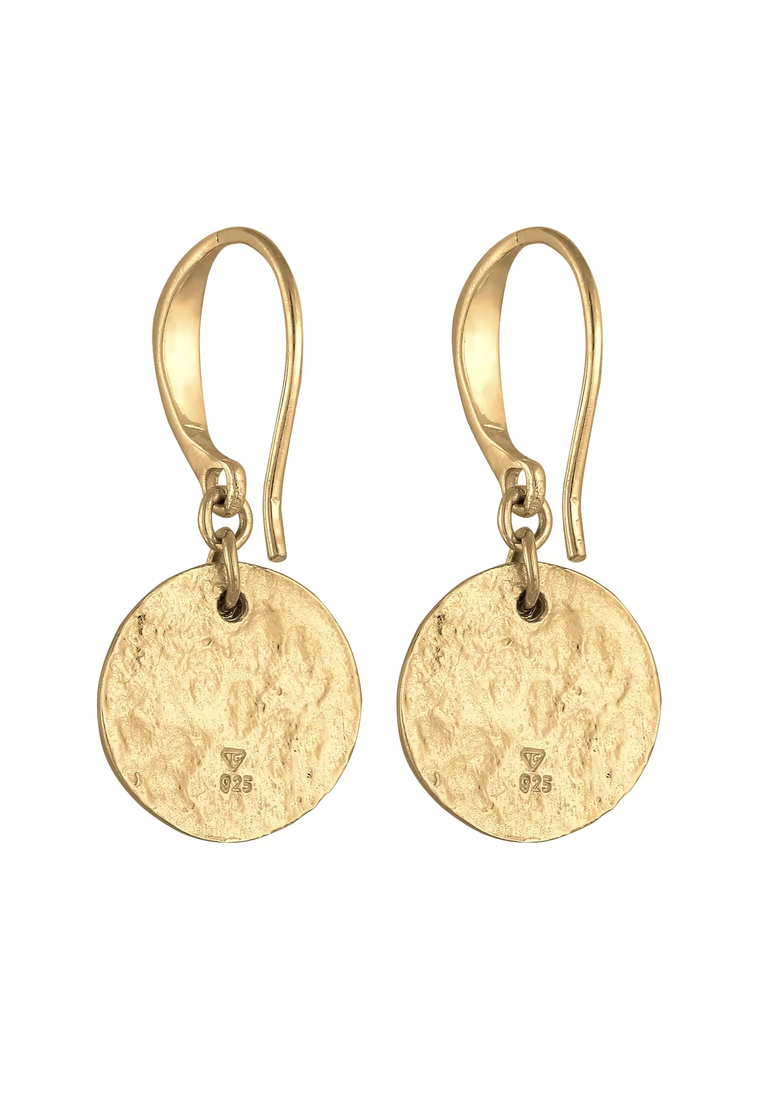 Earrings Drop Earrings Circle Round Matt Elegant Gold Plated
