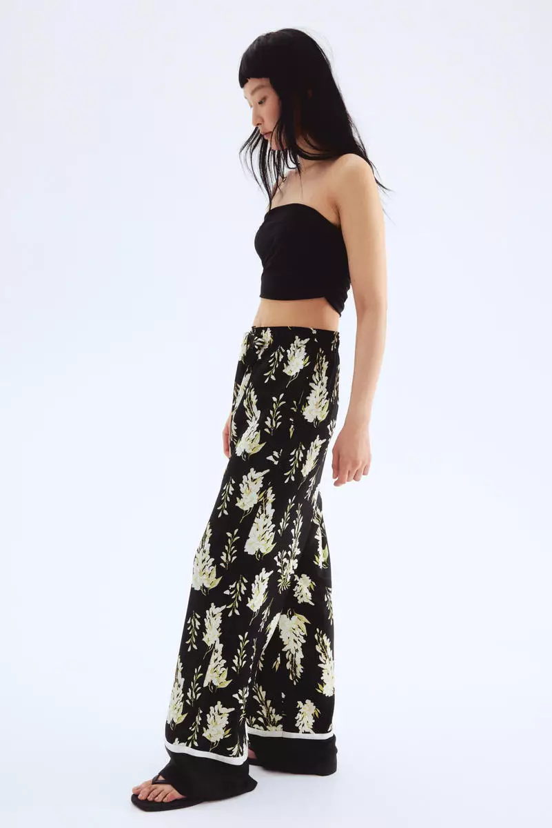 Drawstring twill trousers
