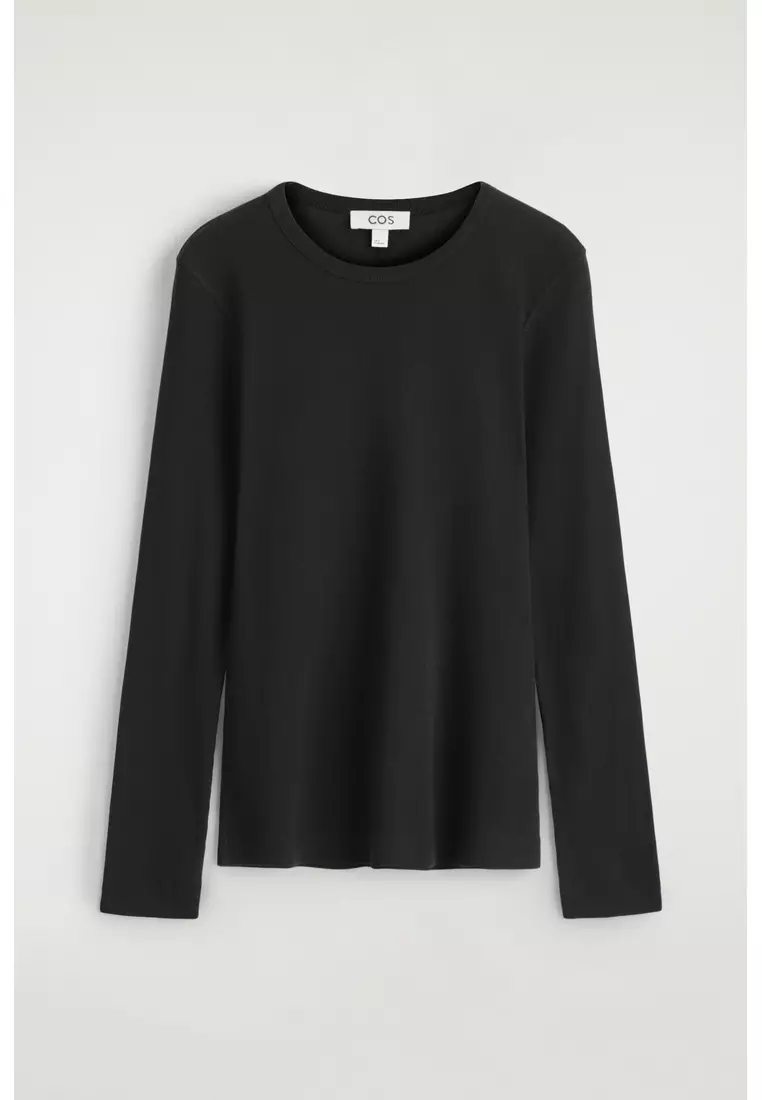 RIBBED JERSEY LONG-SLEEVED TOP