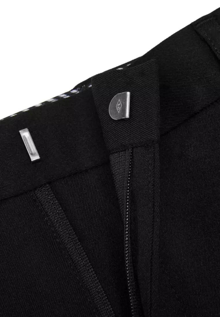 Teflon Smart Fit Twill Suit Pants with Elastic Waist Band