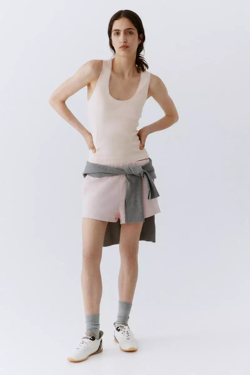 Lace-trimmed vest top