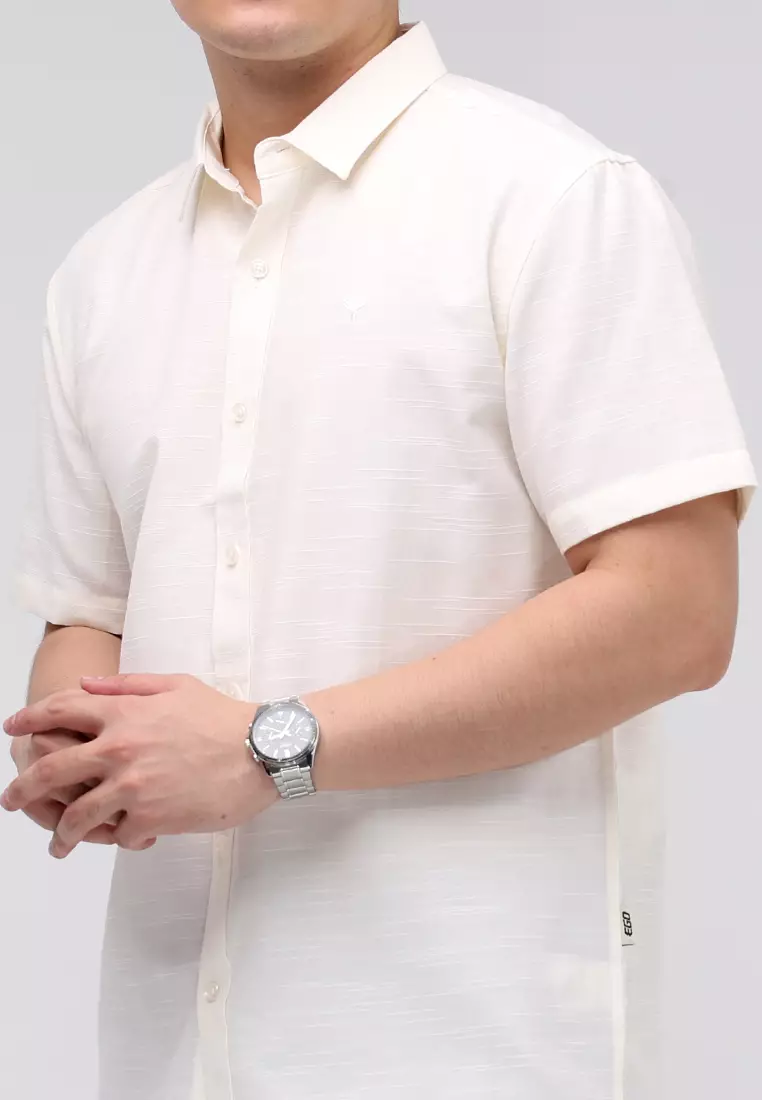 Woven Slub Cotton Short Sleeves