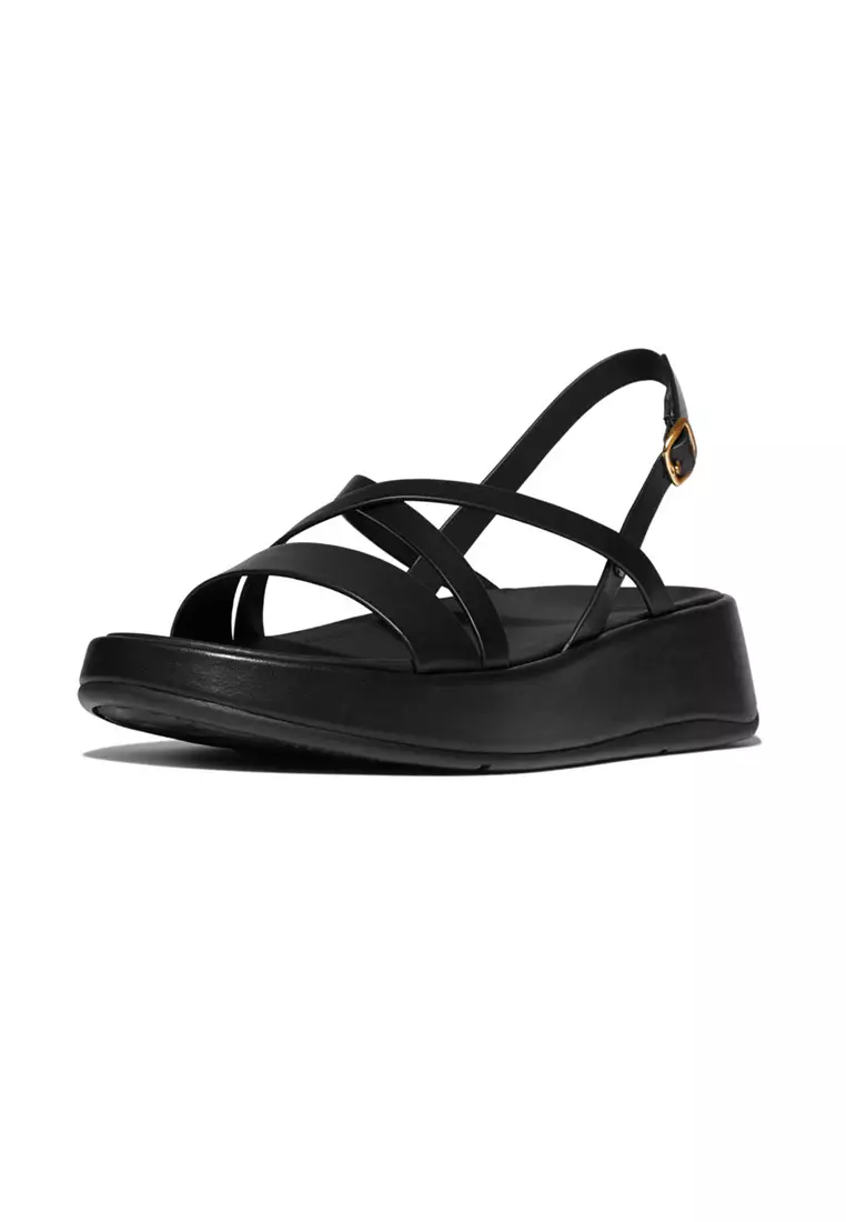 F-mode Leather Flatform Strappy Back-strap Sandals
