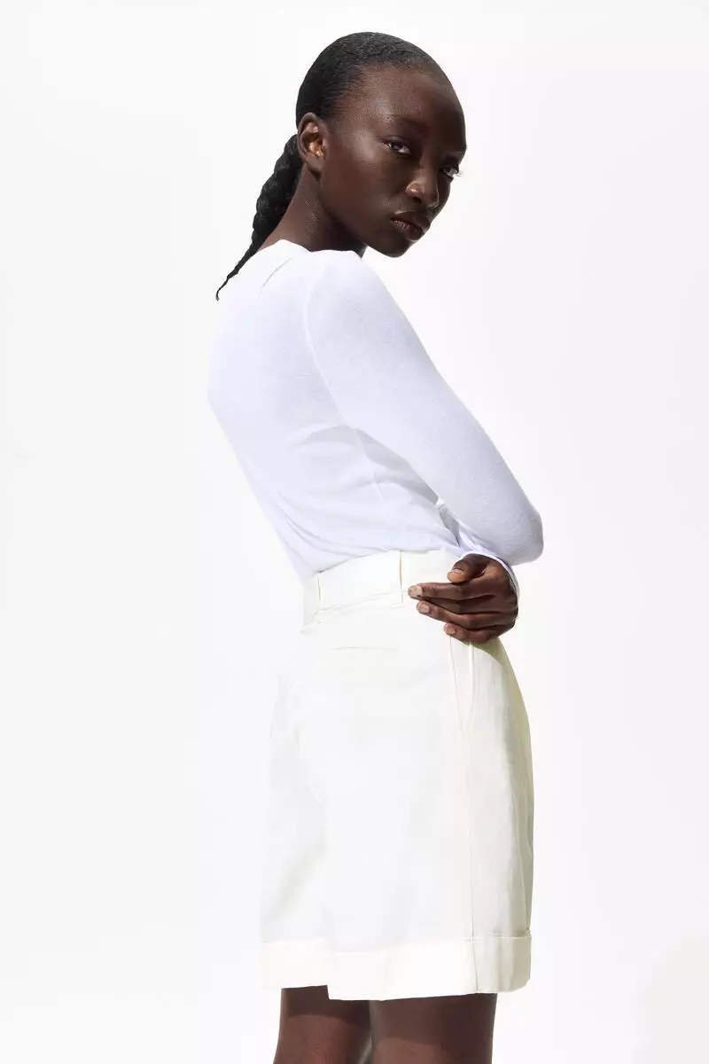 Tailored linen-blend shorts