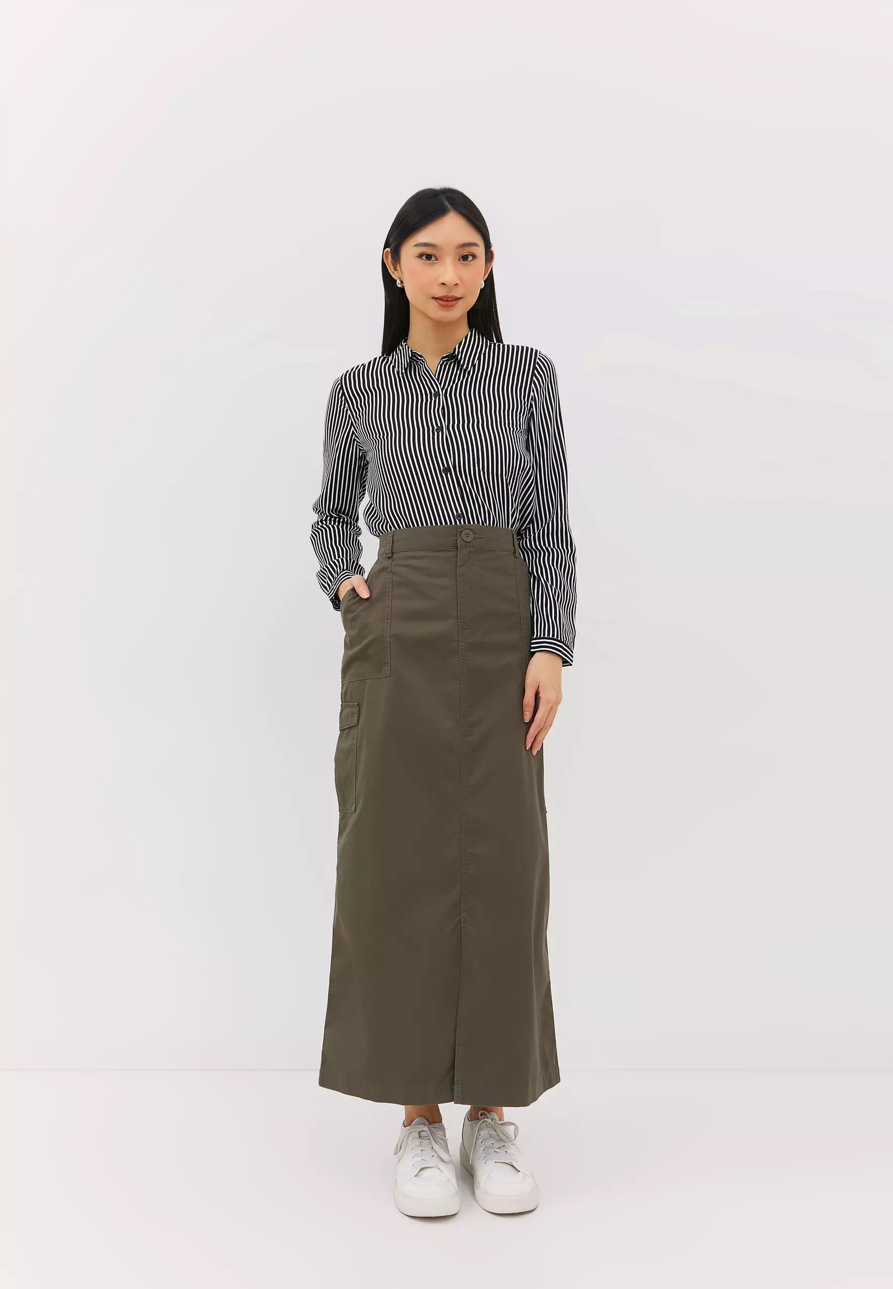 Erinna Olive Cargo Skirt (G.2198)