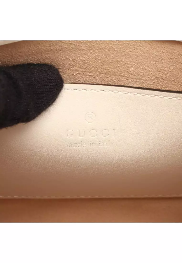 Pre-Loved Gucci GG Marmont chain handbag leather white 2WAY