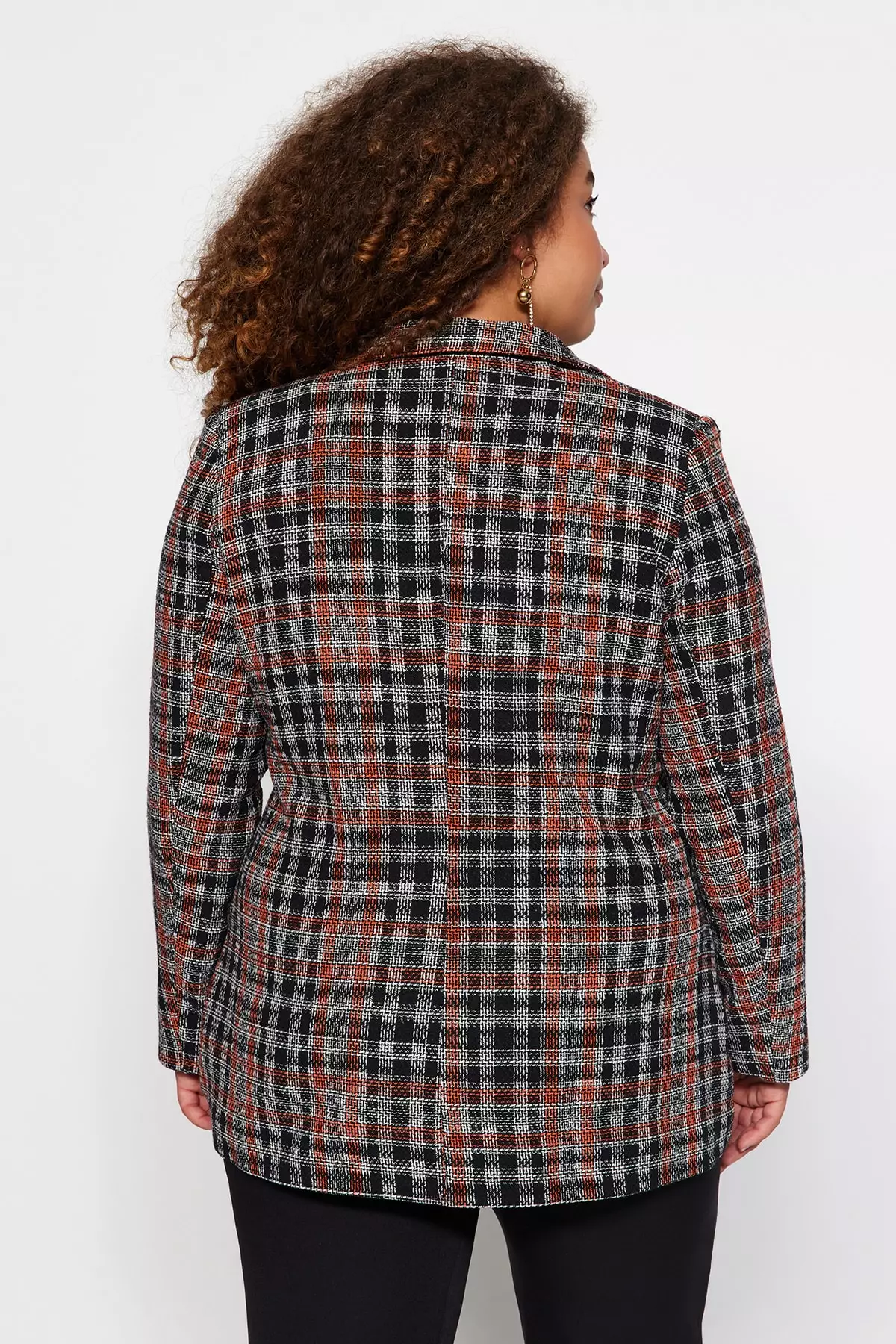 Plus size checkered clearance jacket