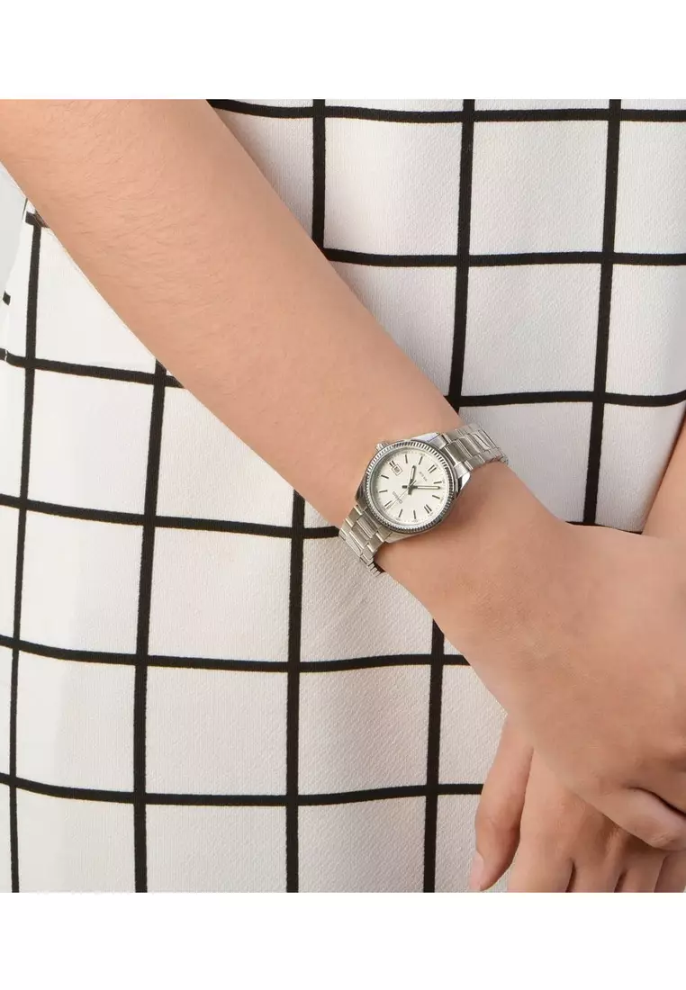 Women Analog Watch LTP-1302D-7A1V Silver Stainless Steel Strap