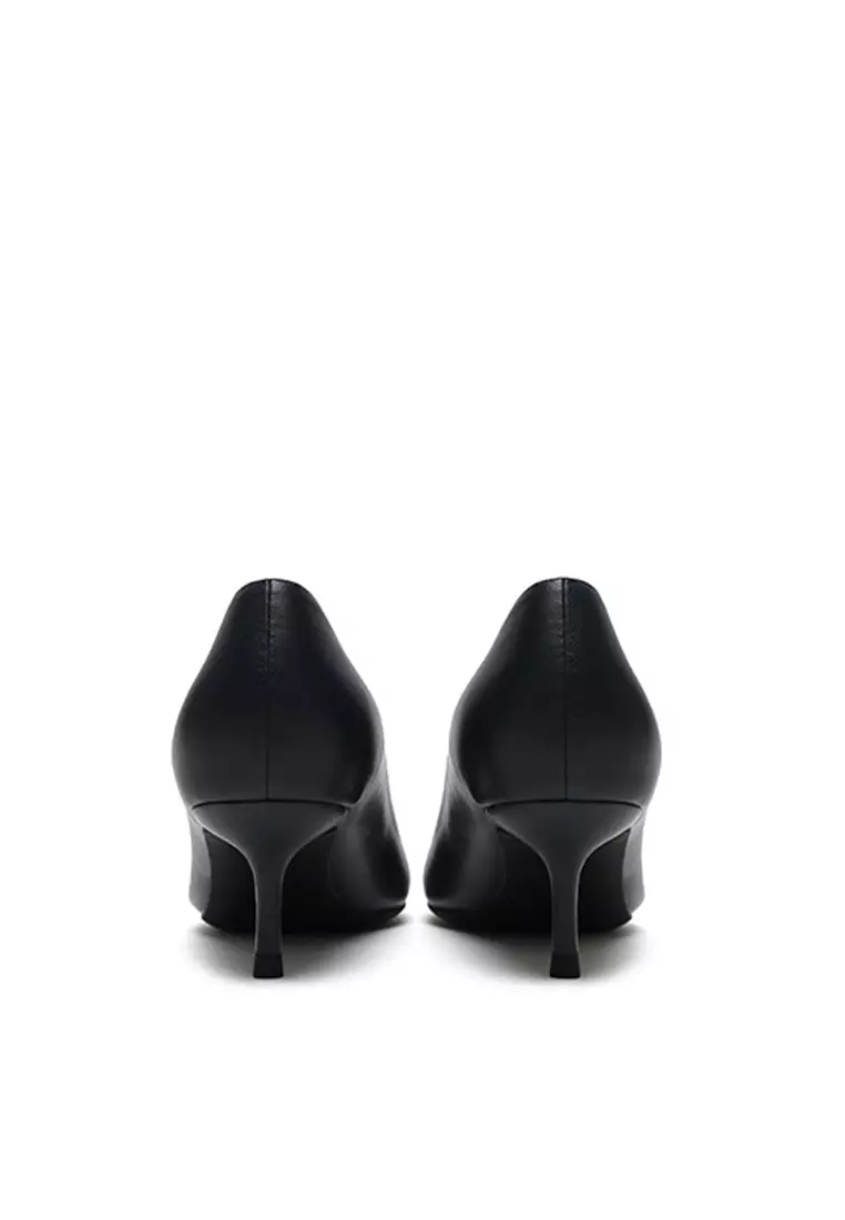 5CM Uniform Pointed Mid Heel Shoes HZL151