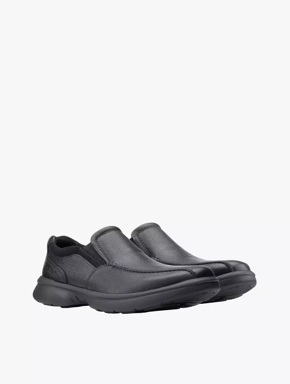 Clarks Bradley Step Blk Tumbled Lea