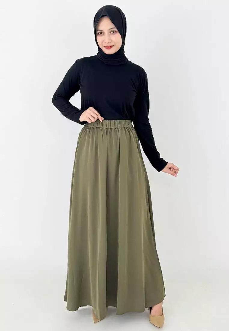 Sarah Skirt - Rok Basic A-Line (Hijau Tua)