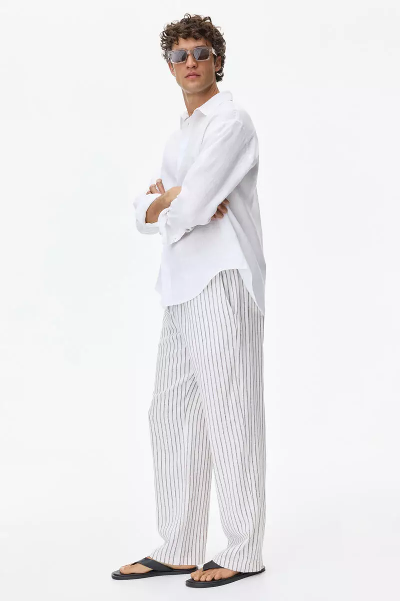 Relaxed Fit Linen-blend trousers