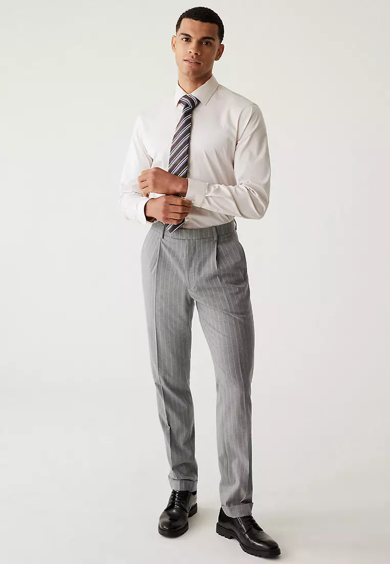 Slim Fit Pinstripe Trousers