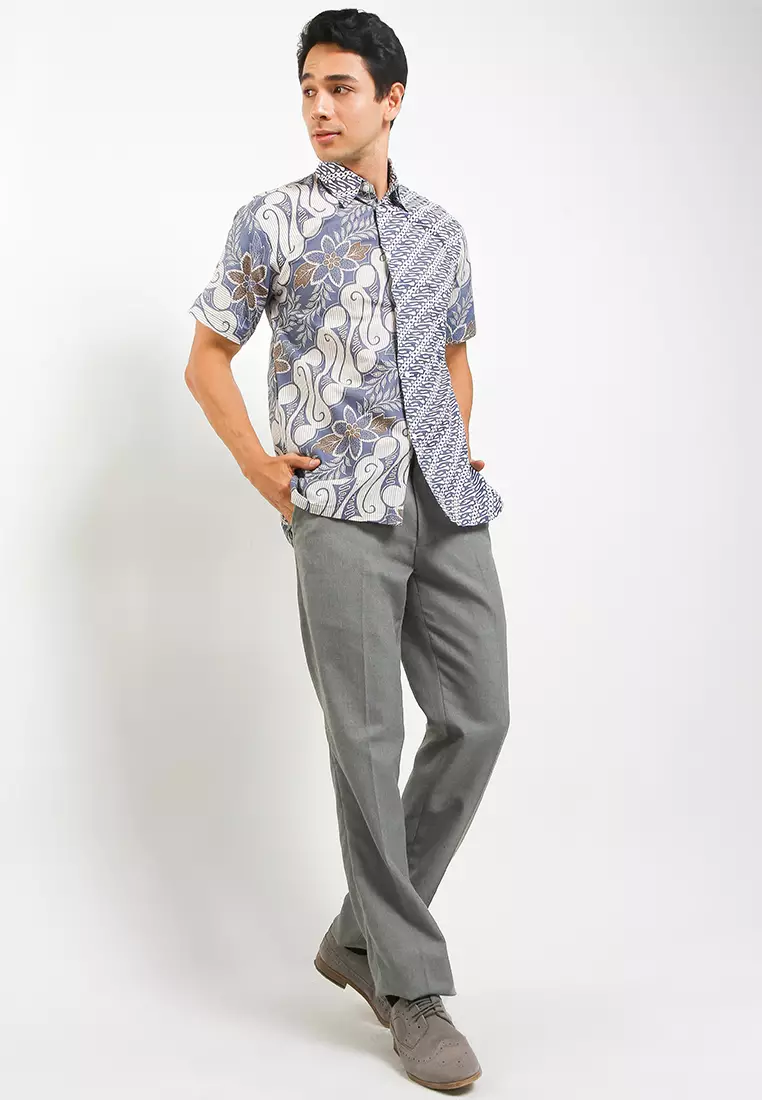 Seno Kemeja Batik Pria Premium Casual Modern Lengan Pendek