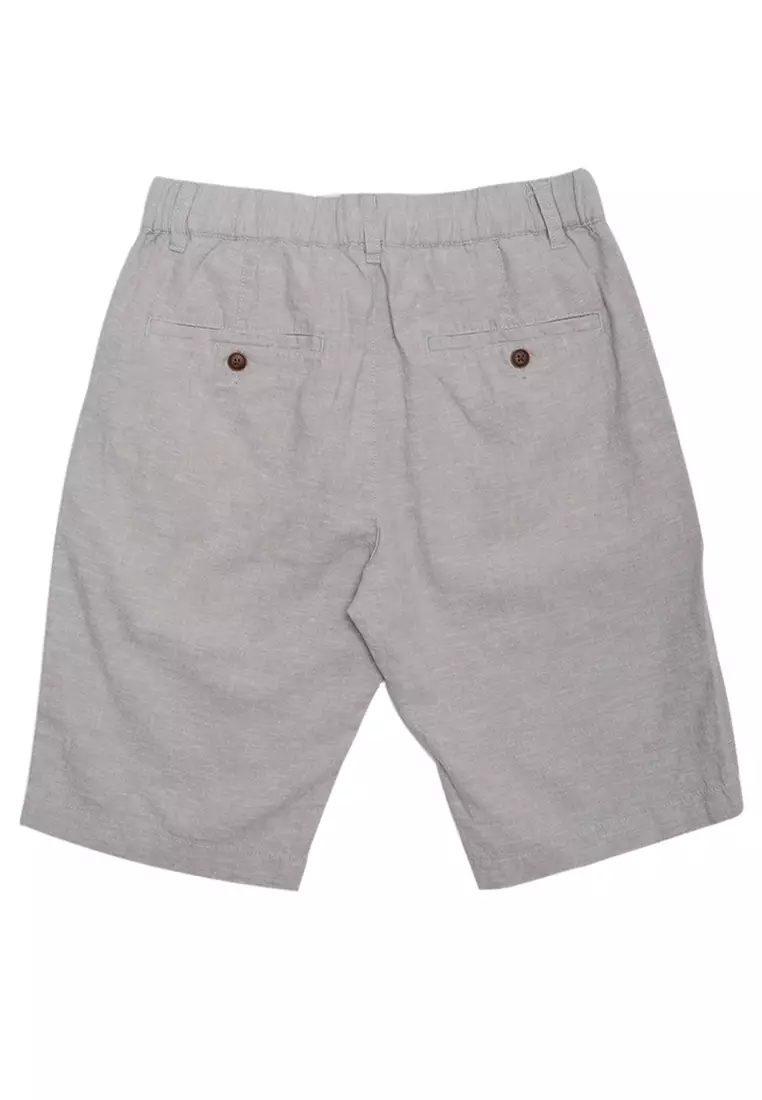Men's Linen Cotton Low Rise Slim Tapered Bermuda Shorts