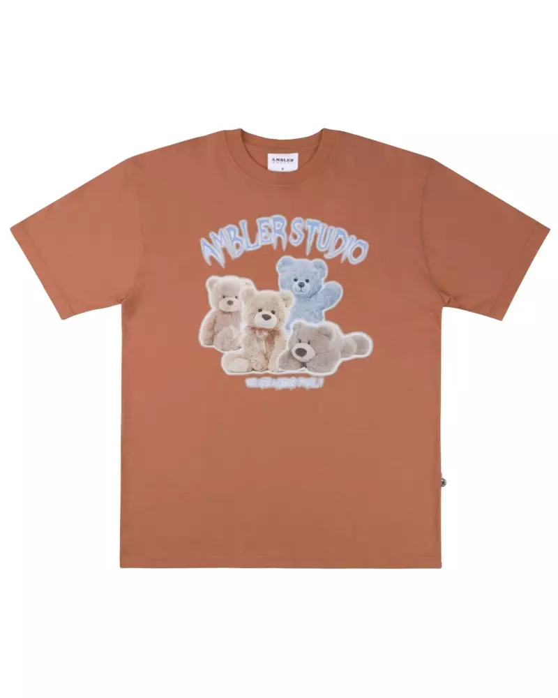 Jual AMBLER AMBLER Overfit T-Shirt Bear World Brown Original