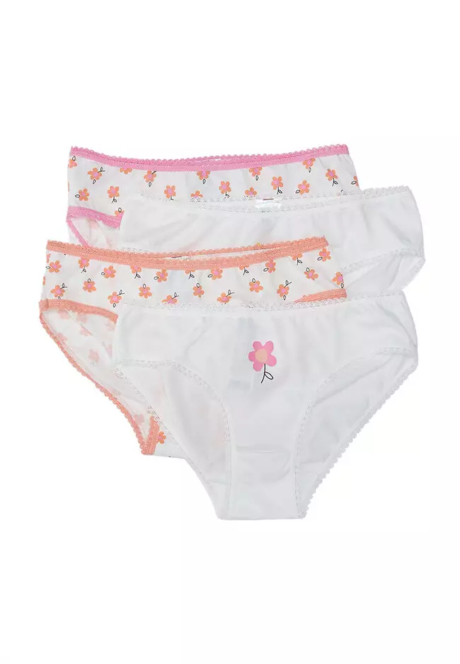 3PC Girls Briefs Cotton Underwear Cute Printing Panties Kids