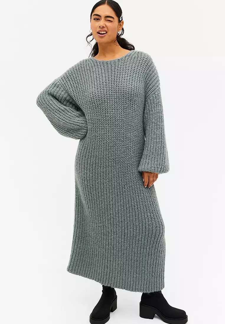 Chunky knit 2024 midi dress