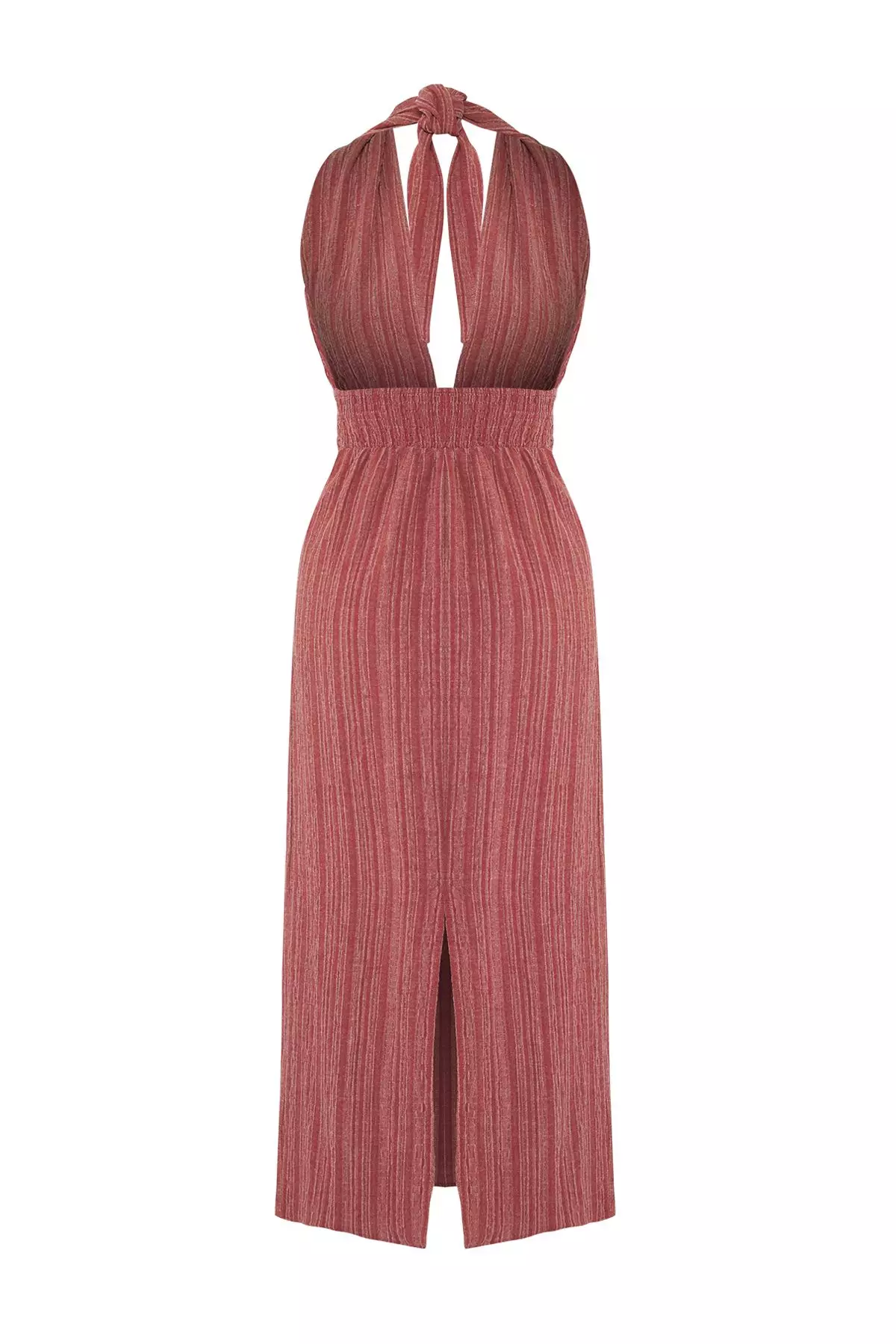 Tile Maxi Woven Backless Linen Blended Beach Dress Tbess24El00096