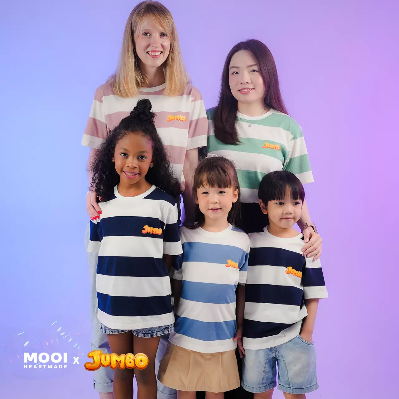 Mooi x Jumbo Kaos Dewasa Tshirt Striped Adult - Navy