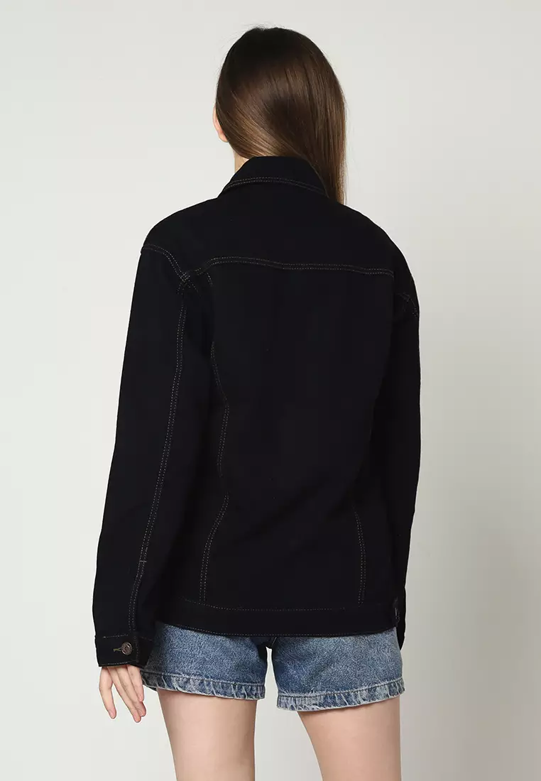 Jaket Denim Wanita Safir Black 292501