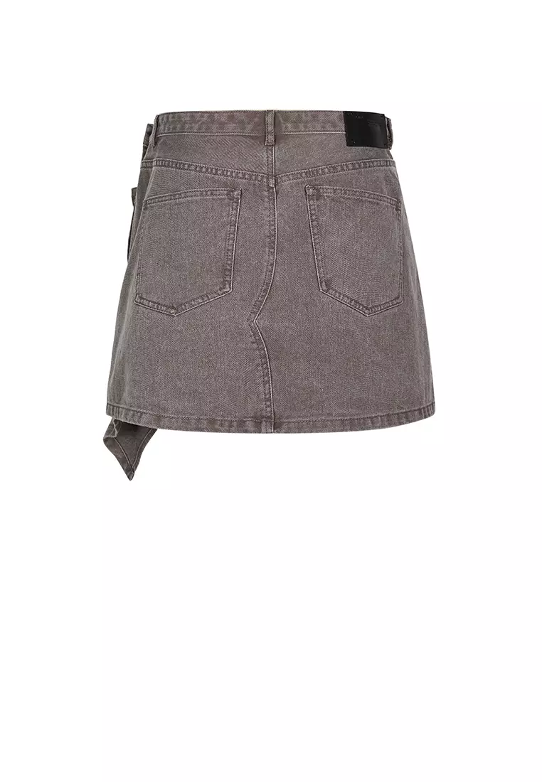 [Light Formal] Imported Italian Colored Cow A-line Short Skirt