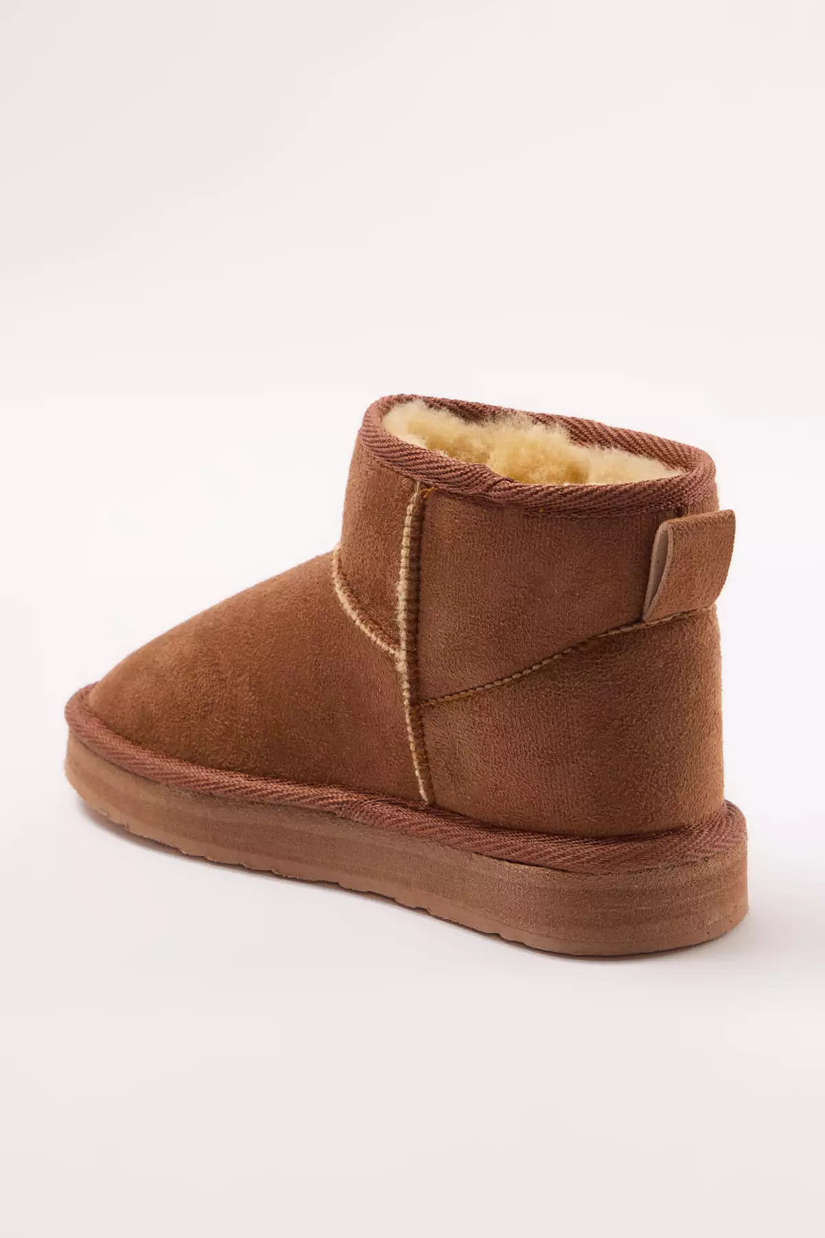 Tan Fur Inside Round Toe Flat Flatform Heeled Women's Boots Takaw25Bo00029