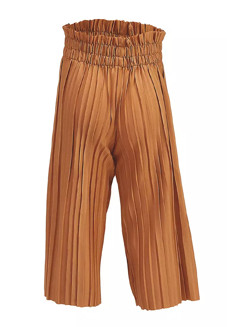 Yocelyn Kulot Plisket Anak Perempuan Motif Polos Kid Long Pants Material Hyget ORIGINAL - Yellow