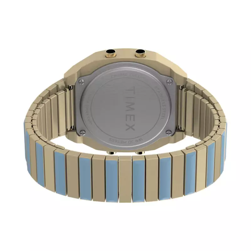 Jam Tangan Wanita Timex T80 TW2W40800 Digital Dial Dual Tone Expansion Stainless Steel Strap