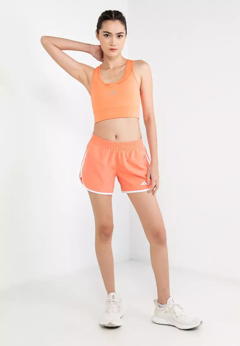 adidas, Medium-Support Running Pocket Bra Womens, Coral Fusion