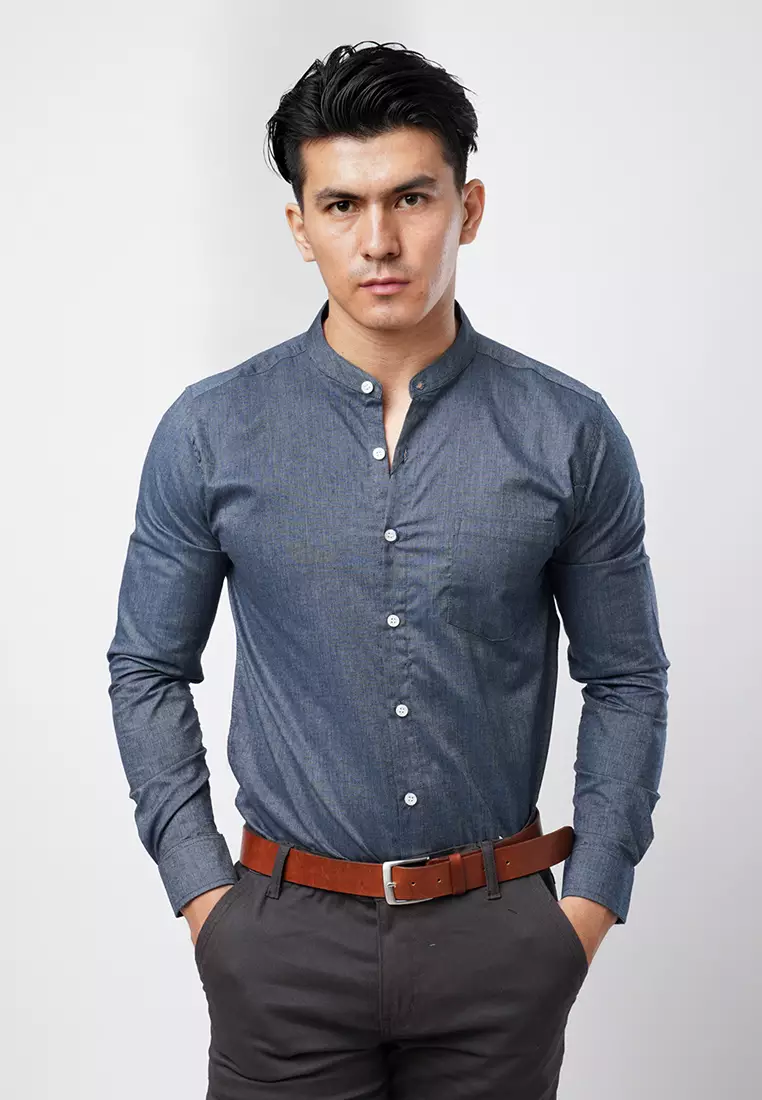 Indigo Blue Oxford Shanghai Shirt