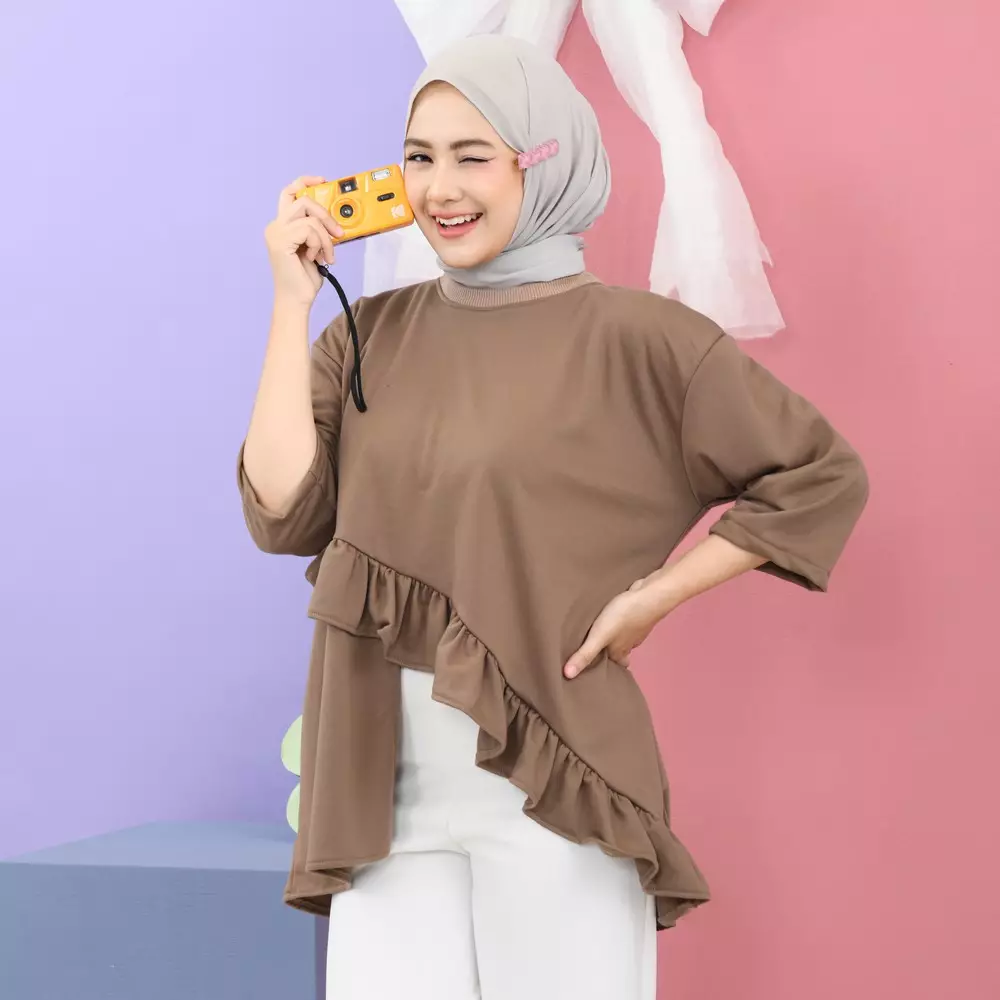 Tasya Oversize Tops - Soft Mahogany M19505 R39S2