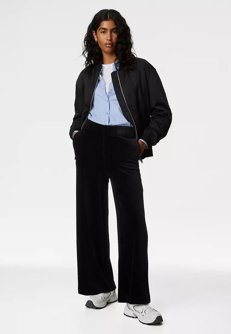 Cord Wide Leg Ankle Grazer Trousers