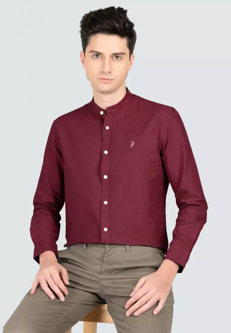 Polo Haus - Men’s Cotton Mix Signature Fit Mandarin Collar MBLSE002