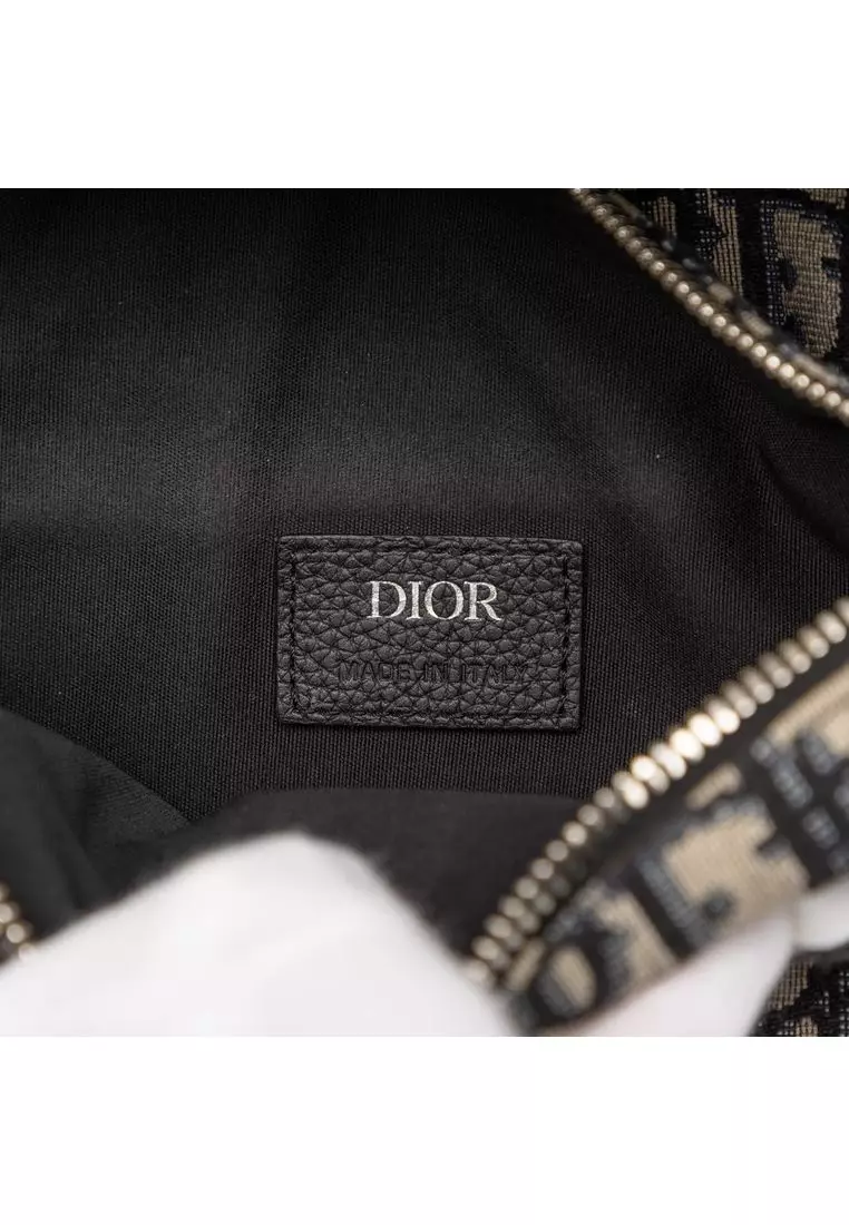 Pre-Loved Dior Oblique Canvas Saddle Crossbody