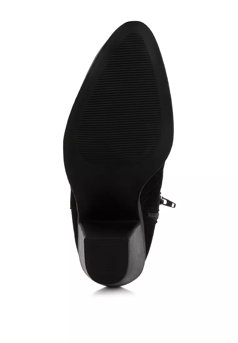 Black High Ankle Cowboy Boots
