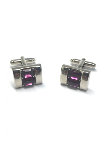 Splice Cufflinks purple and silver Purple Crystals Inserts Cufflinks SP744AC61FVESG_1