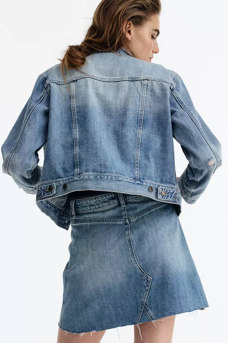 A-line denim skirt