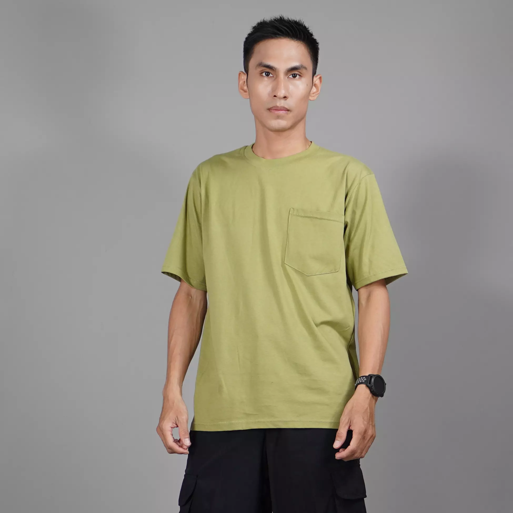  DANIEL Kaos Oversized Pria Kaos Polos Pria Oversized T-Shirt Polos Pria - Matcha