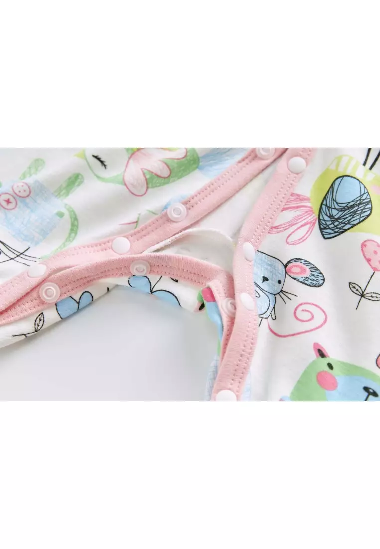 Baby Cotton Sleepsuit Mouse Cat Bunny Bird All In One Jumpsuit Feet Cover