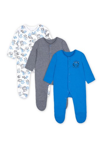 Jual Mothercare Mothercare Baby Sleepsuits Baju Tidur Bayi Wild One Multicolour 3 Pack Original Zalora Indonesia