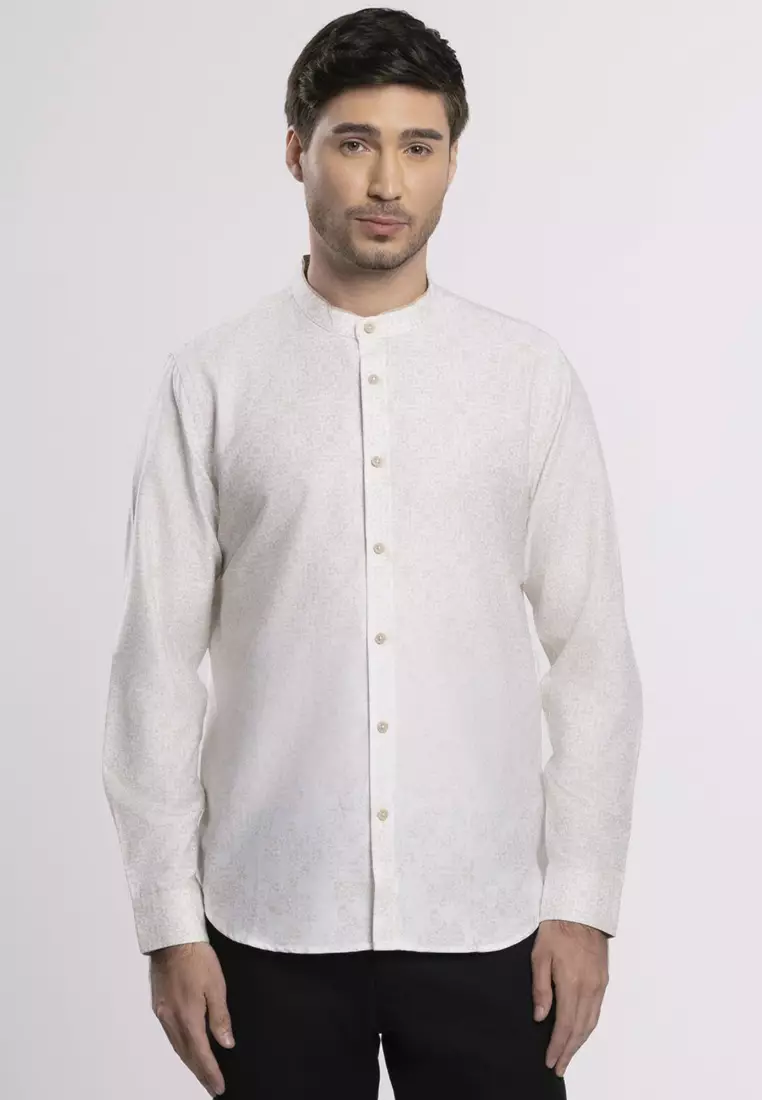 MOC x Habib Jafar Kemeja Shanghai Lengan Panjang Pria Faiz - Beige