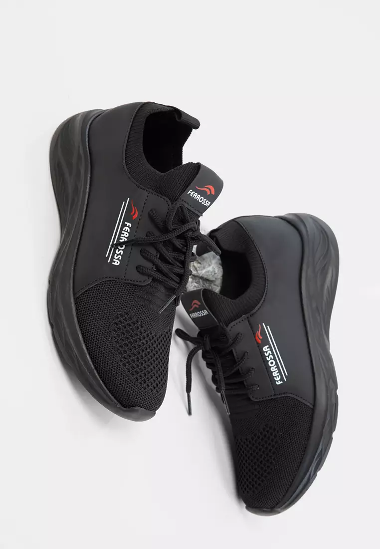 Black-Black-White Unisex Sneaker 20678