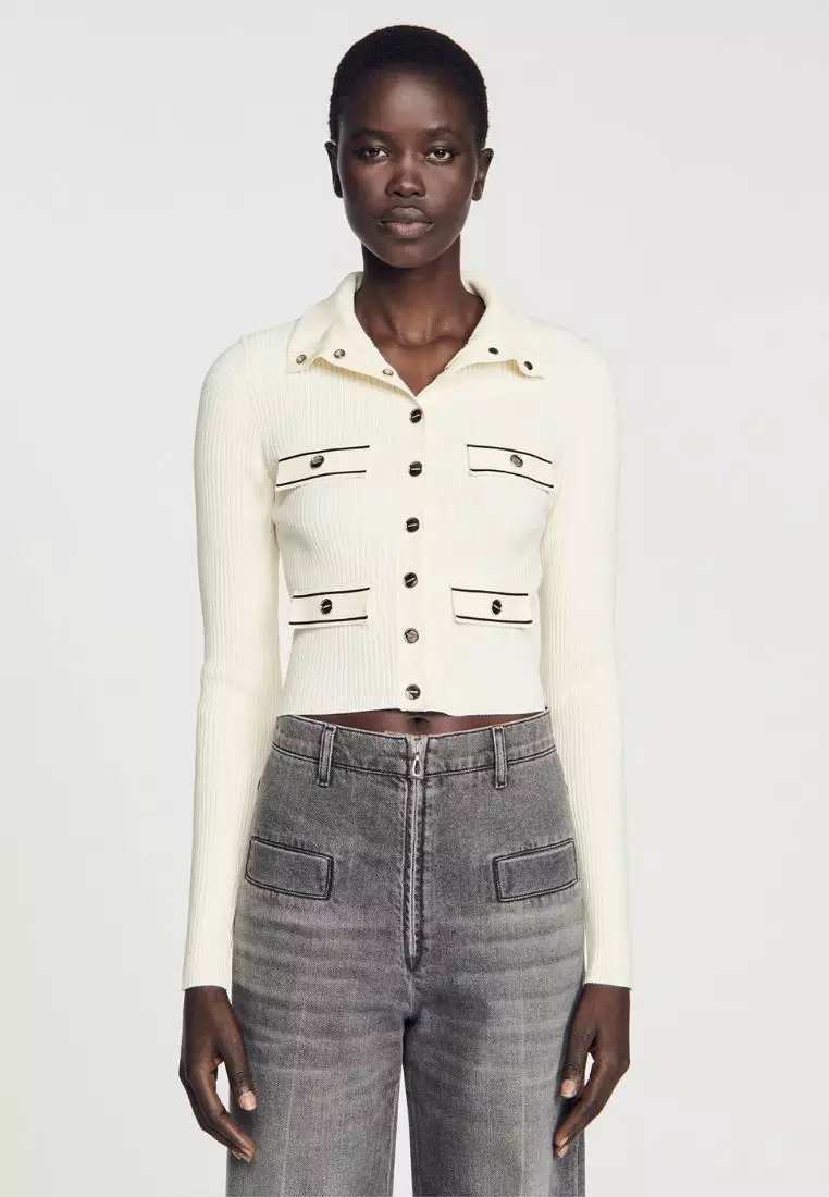 Buy Sandro Rib knit cardigan Online ZALORA Malaysia