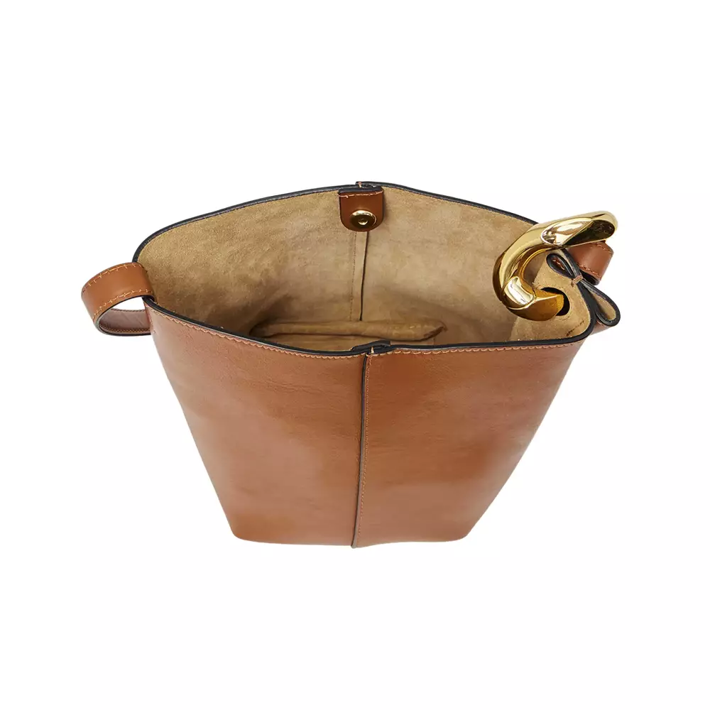 [5.5UPER DEALS] Corner Small Bucket Bag Tan