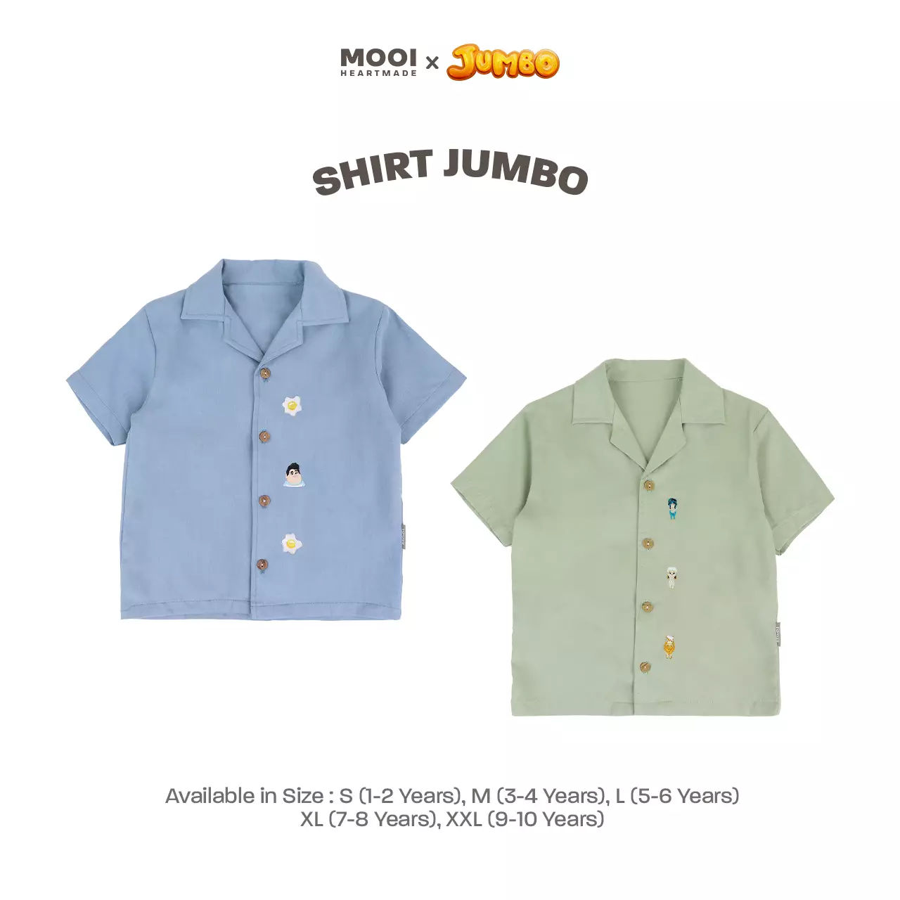 Mooi x Jumbo Shirt Kemeja Anak Laki - Laki - Sage Green