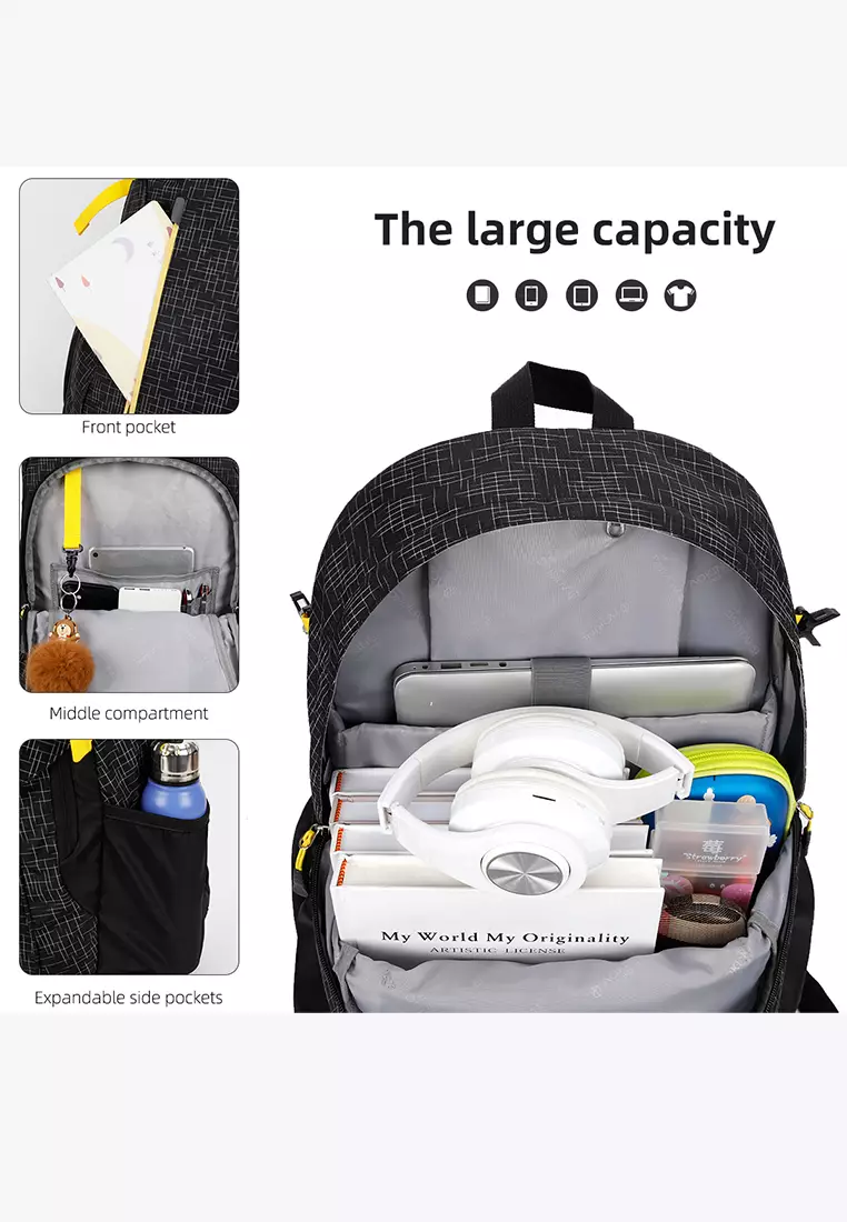 Upgraded Ergonomic Backpack School Bag Waterproof Lightweight Massage Shoulder Backpack(L Size)